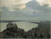 Levitan, Isaak Over the cemetery oil painting